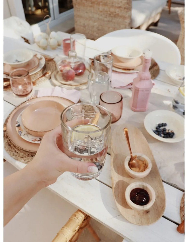 Ružový pohár z recyklovaného skla Ego Dekor Water, 0,4 l