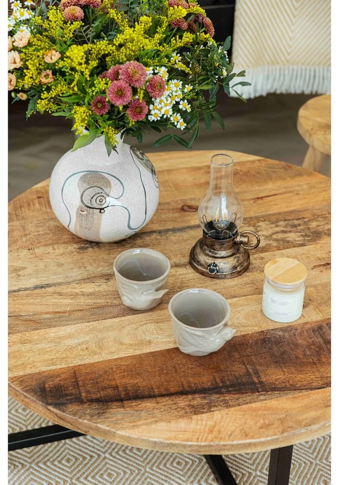 Biela kameninová váza Bloomingville Irini, výška 22,5 cm