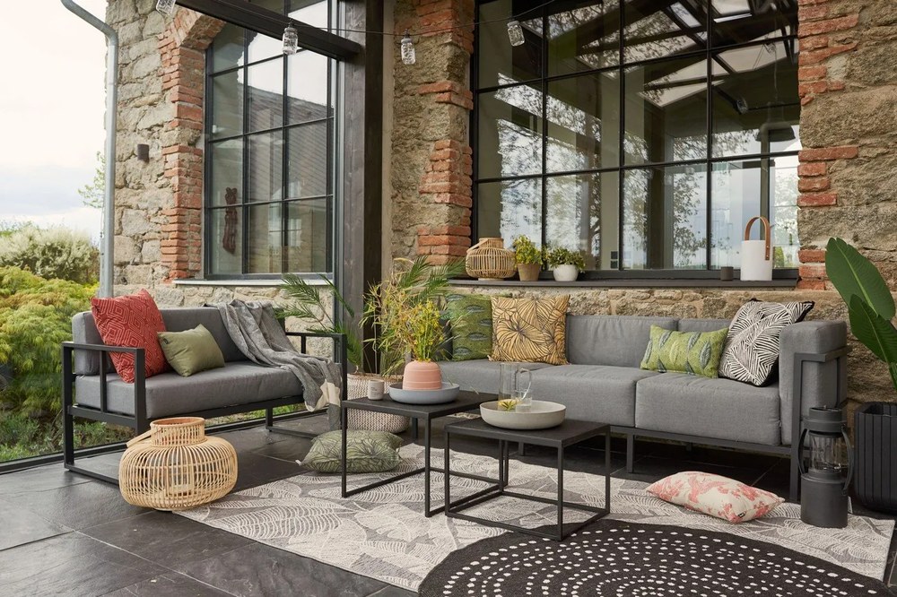 Grafitovosivá dvojmiestna záhradná pohovka Bonami Selection Bellisima