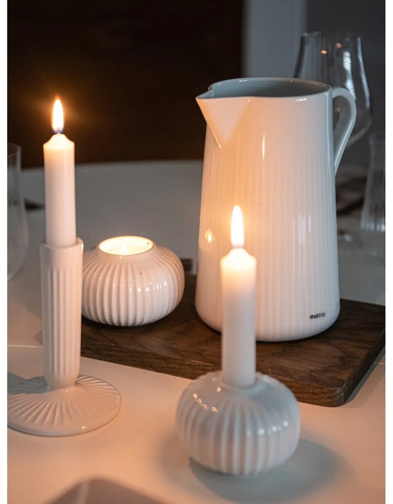 Biely kameninový svietnik Kähler Design Hammershoi, výška 12 cm