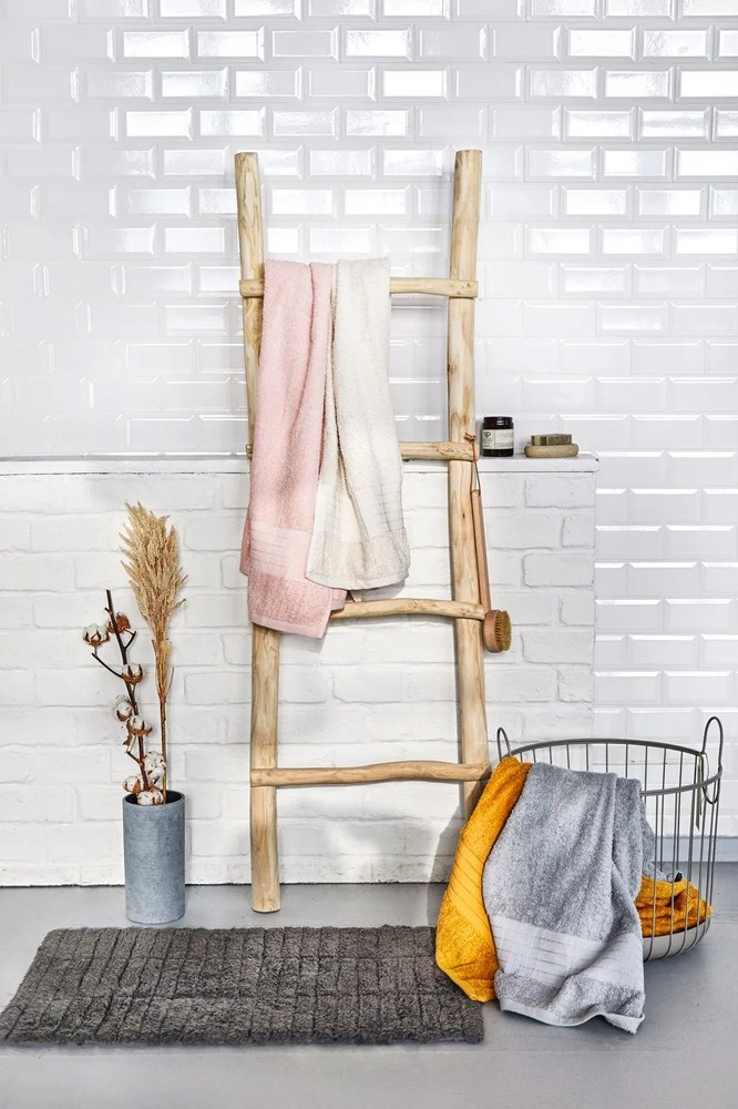 Sivá bavlnená kúpeľňová predložka Zone Tiles, 80 x 50 cm