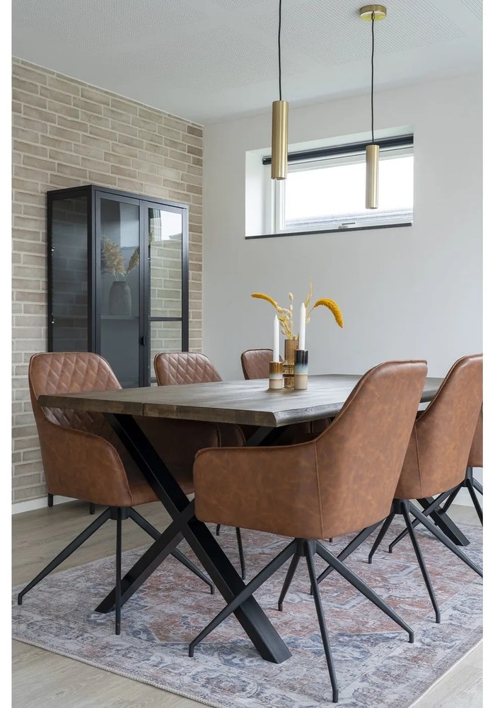 Hnedé čalúnené jedálenské kreslá v súprave s podrúčkami 2 ks Harbo – House Nordic