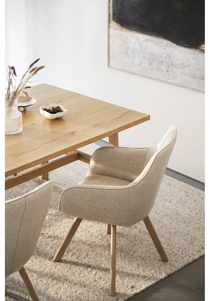 Jedálenský stôl v dekore duba v prírodnej farbe 100x220 cm Plainfield – Rowico