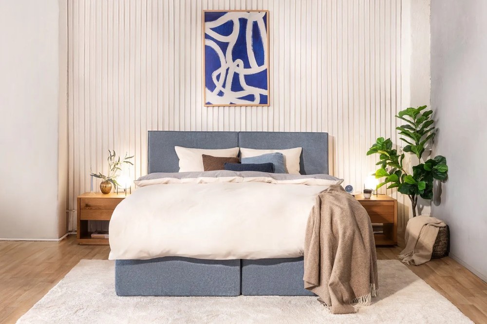 Modrá boxspring posteľ 160x200 cm Olia Bold – Bonami Selection