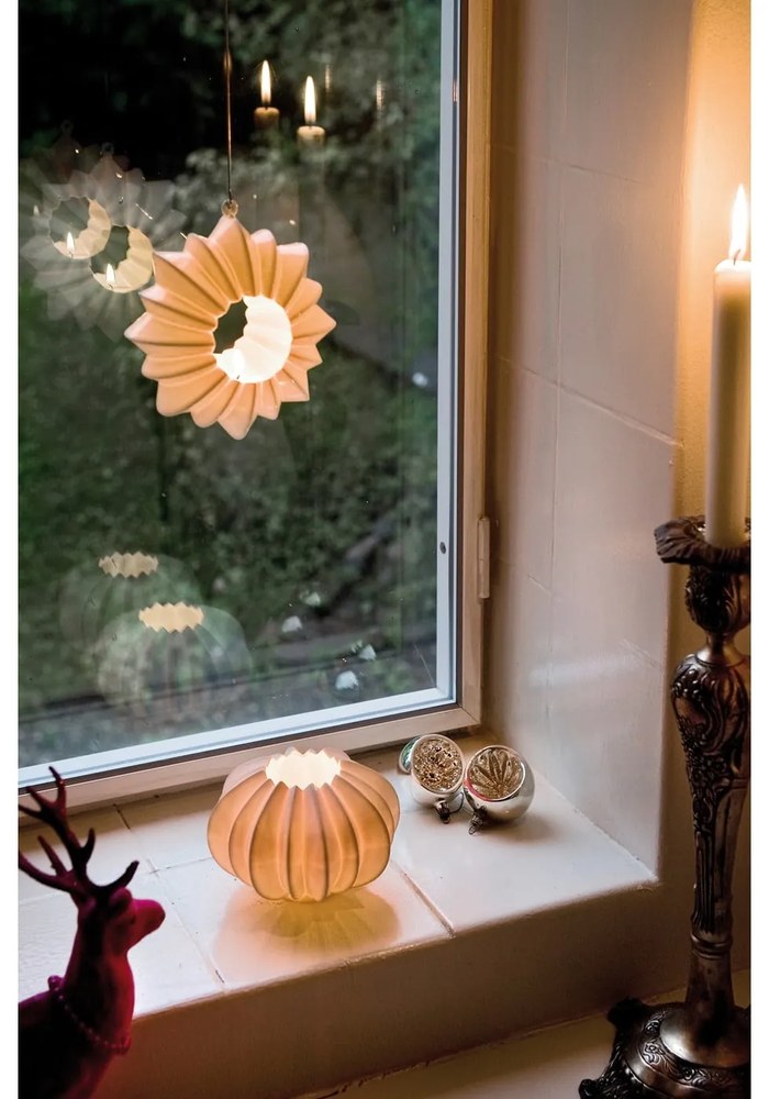 Biely porcelánový svietnik Kähler Design Stella, ⌀ 13,5 cm