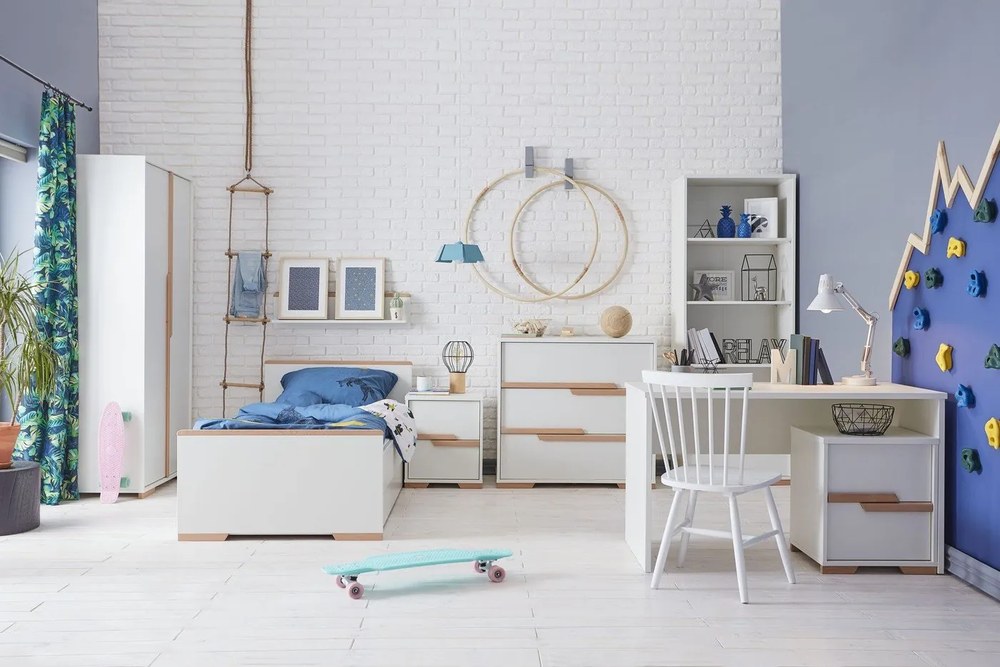 Biela detská komoda so zásuvkami Pinio Snap