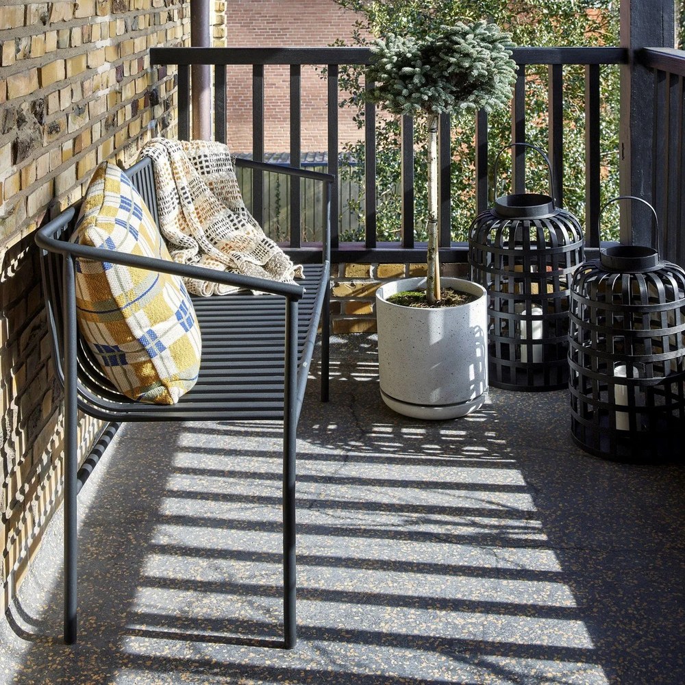 Súprava 2 čiernych bambusových lampášov Hübsch Bamboo Garo