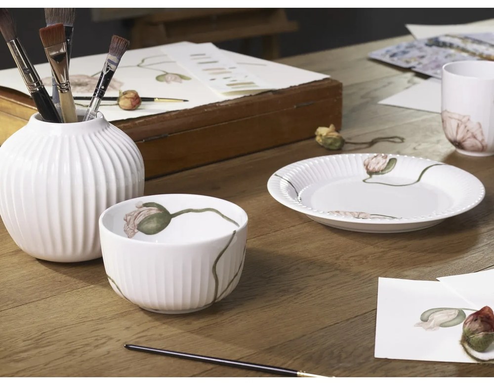Biela kameninová váza Kähler Design Hammershoi, výška 12,5 cm