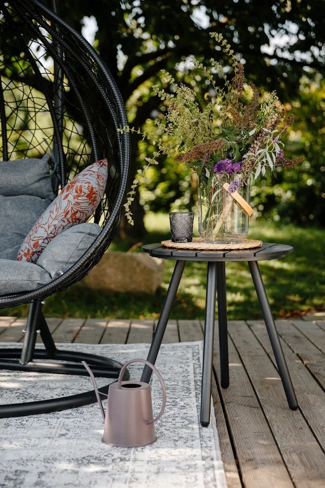 Sivý záhradný stôl Bonami Essentials Lounge, ø 51 cm