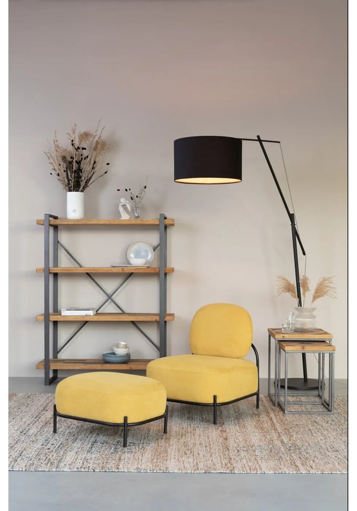 Čierna stojacia lampa White Label Tokio