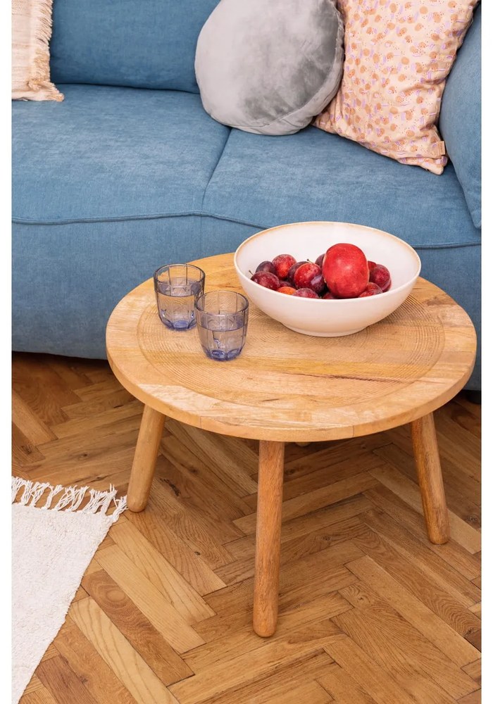 Odkladací stolík z mangového dreva Zuiver Dendron, ⌀ 60 cm