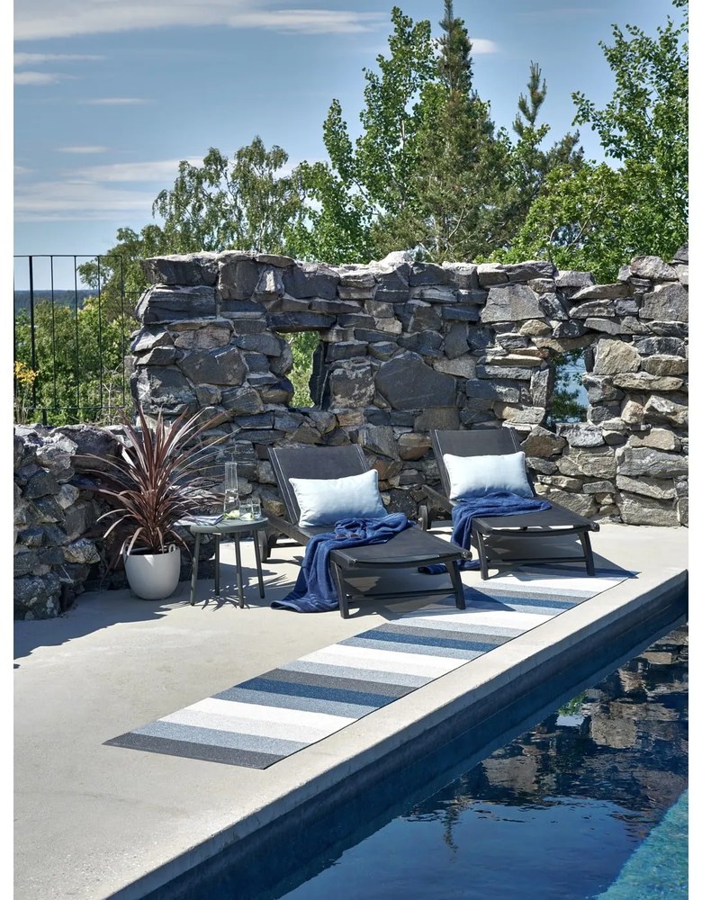 Modro-krémový vnútorný a vonkajší behúň 70x200 cm Molly Ocean Grey – Pappelina