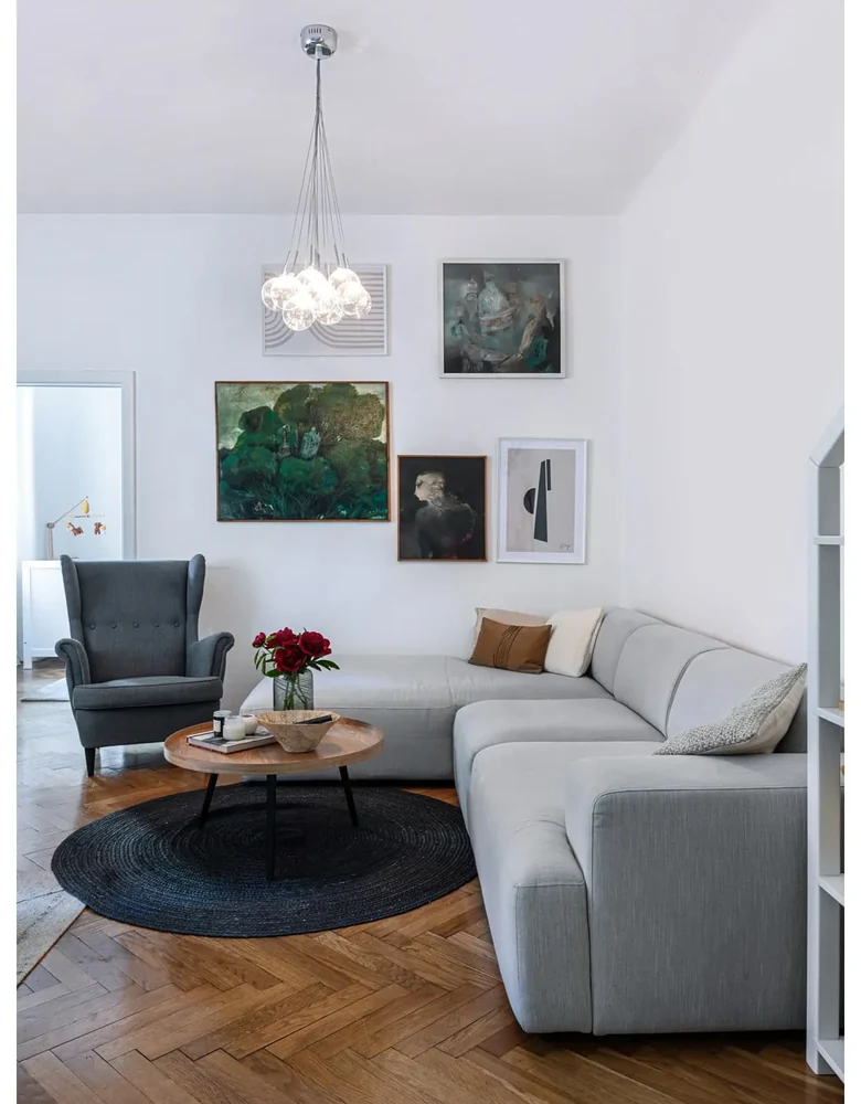 Béžovo-čierny konferenčný stolík WOOOD Mesa, ø 78 cm