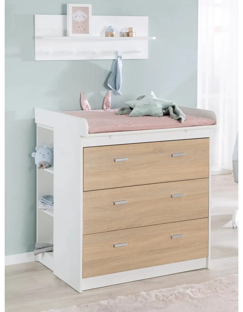 Biely nástenný detský vešiak Dreamworld 3 – Roba