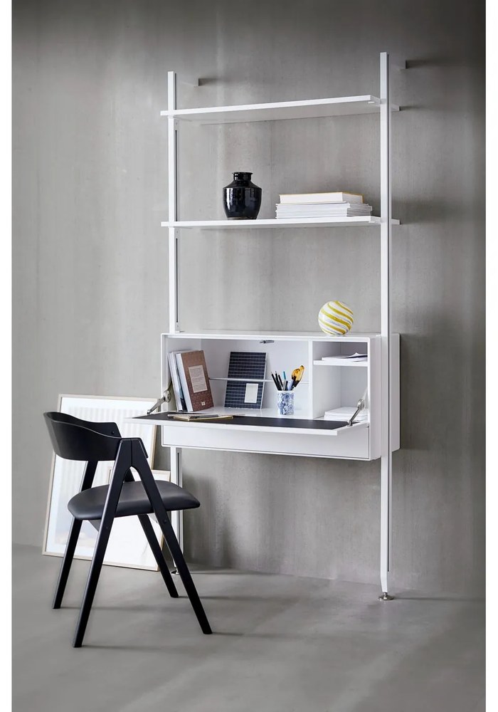 Čierna jedálenská stolička z dubového dreva s koženým sedákom Findahl by Hammel Mette