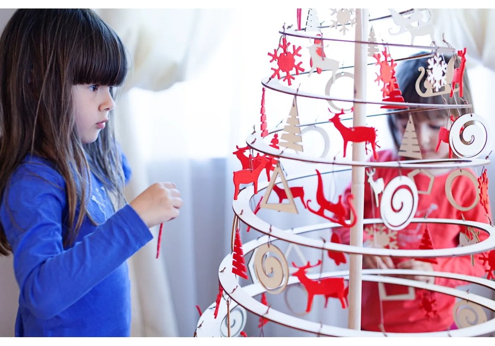 Súprava 10 drevených vianočných dekorácií Spira Medium