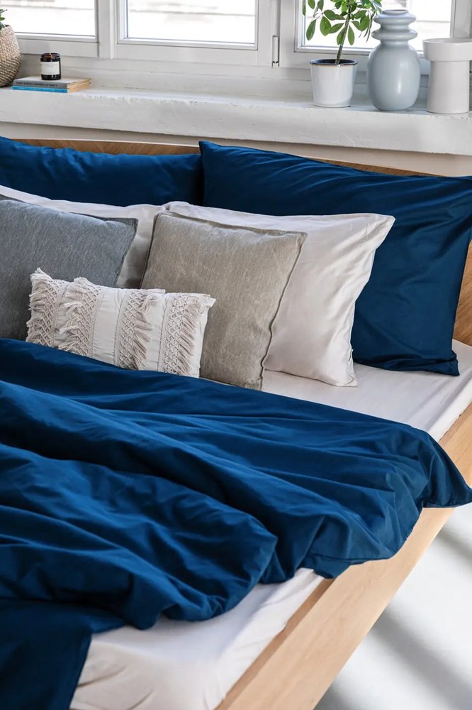 Modro-sivá keramická váza Kähler Design Kontur, výška 29 cm