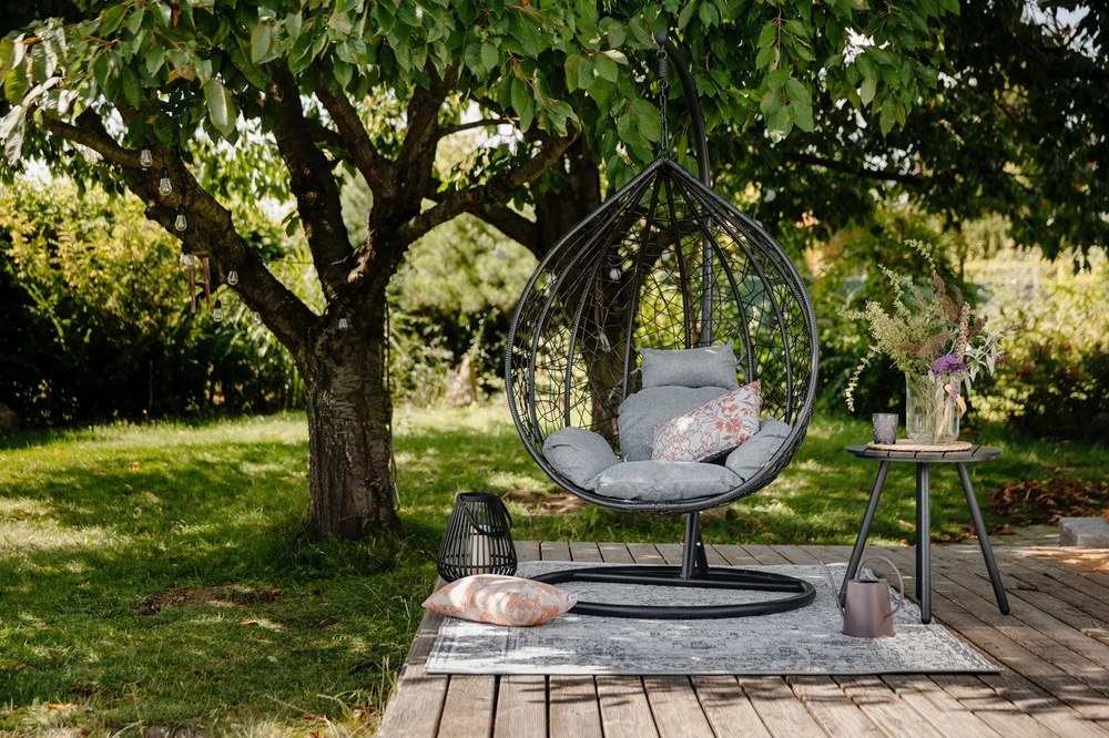 Sivý záhradný stôl Bonami Essentials Lounge, ø 51 cm