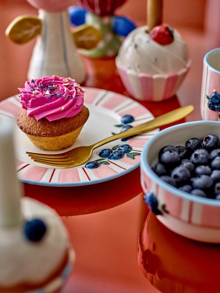 Ružové/krémovobiele dezertné kameninové taniere v súprave 4 ks ø 20,5 cm Carry – Bloomingville