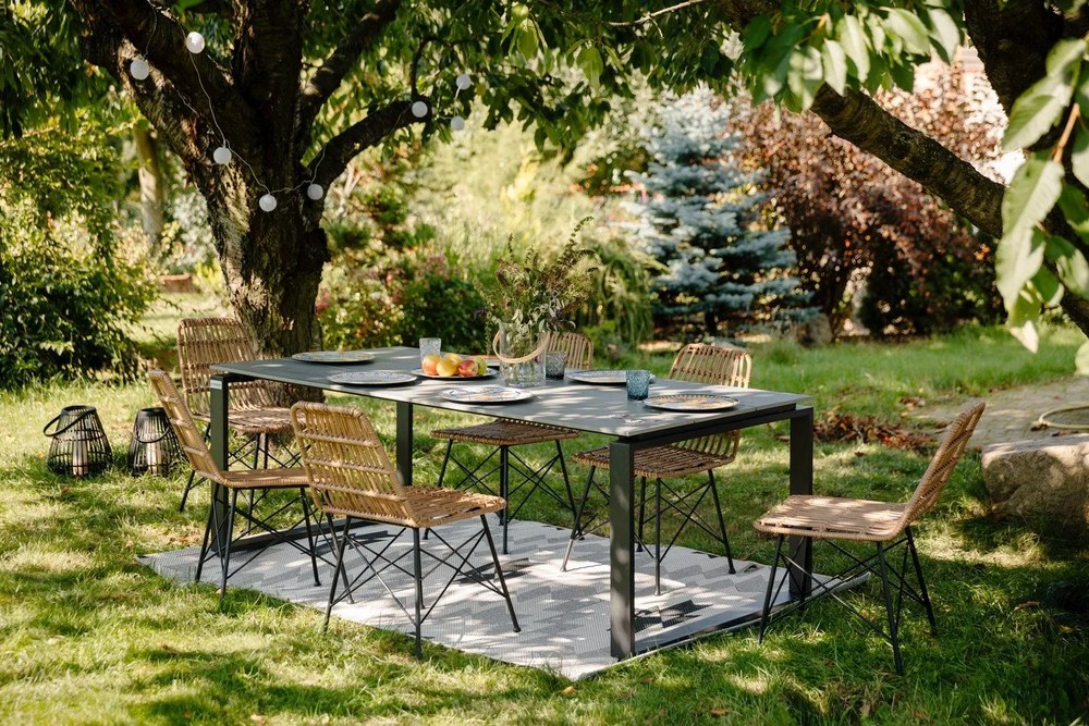 Sivý záhradný stôl pre 8 osôb Bonami Selection Strong, 210 x 100 cm