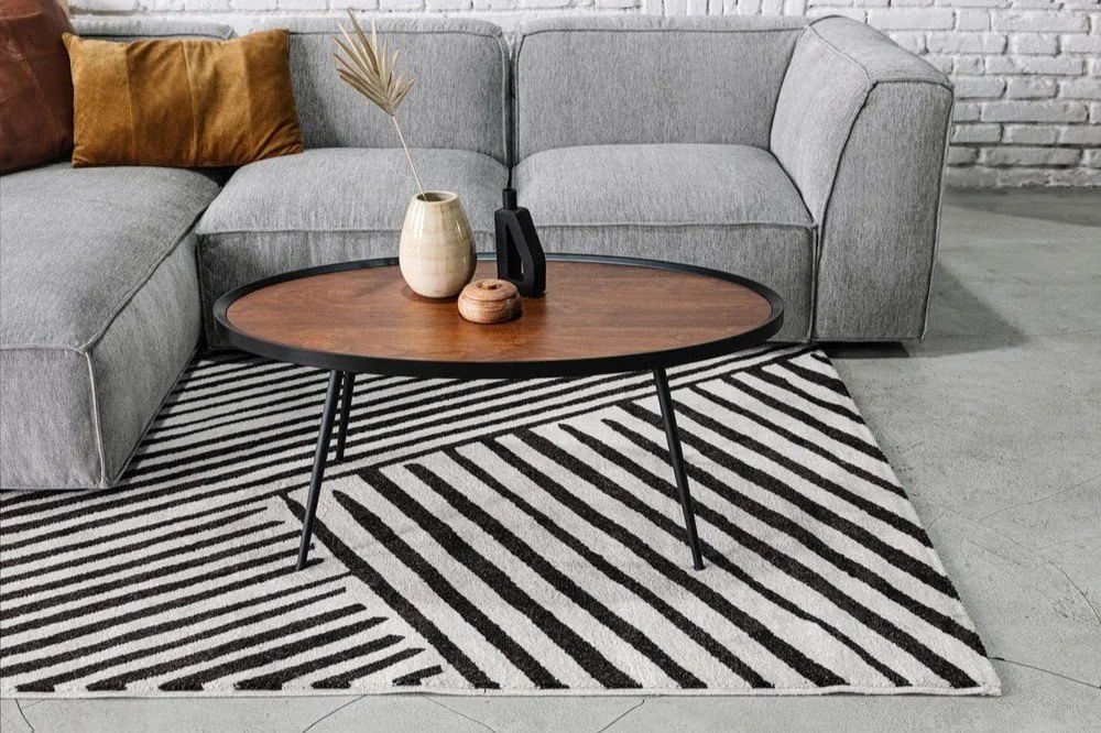 Čierny konferenčný stolík s doskou v orechovom dekore Kave Home Kamelia