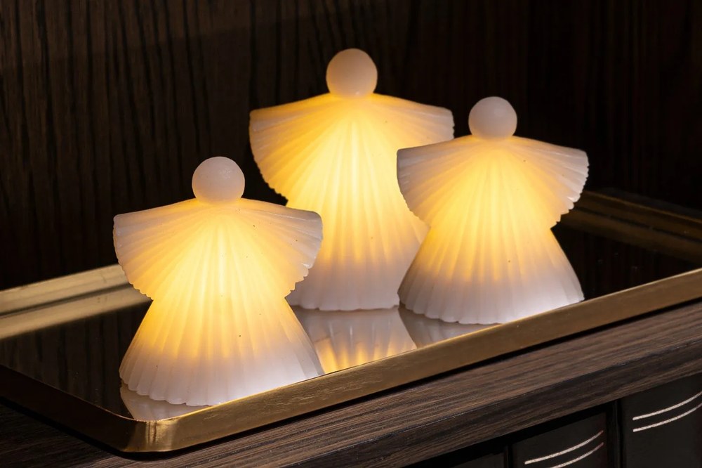 Biele svetelné dekorácie v súprave 2 ks ø 9 cm Asta – Sirius