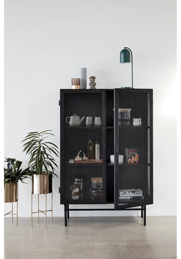 Súprava 2 kvetináčov na podstavcoch v mosadznej farbe Hübsch Gardo