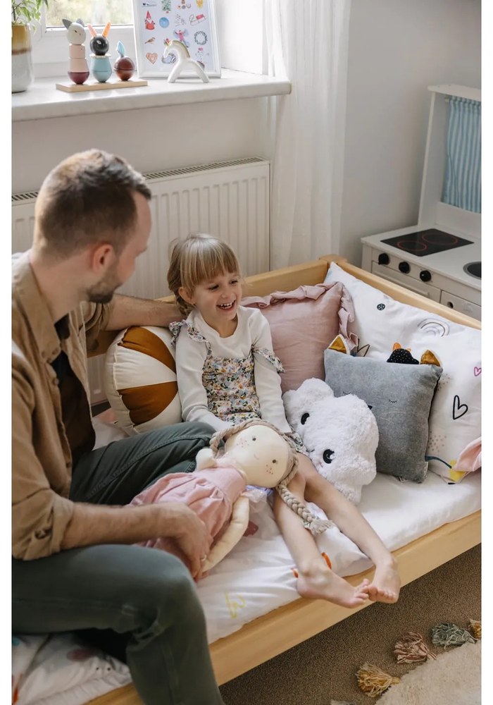 Detský ručne vyrobený koberec Nattiot Rainbow, ø 110 cm