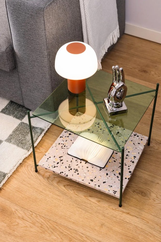 Sklenený odkladací stolík 42x42 cm Niche – Hübsch