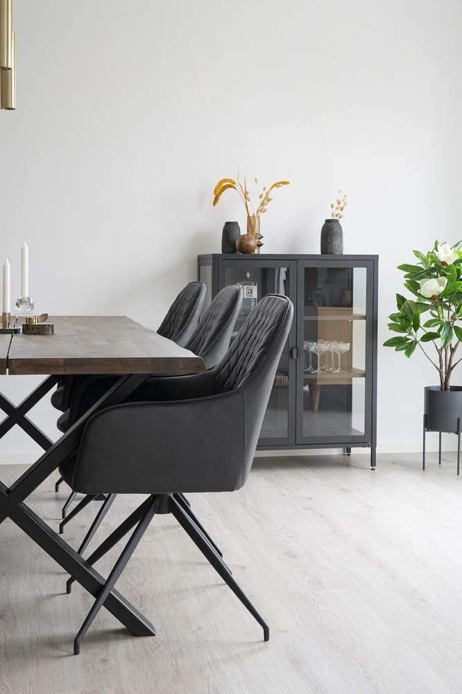 Čierne čalúnené jedálenské kreslo Harbo – House Nordic