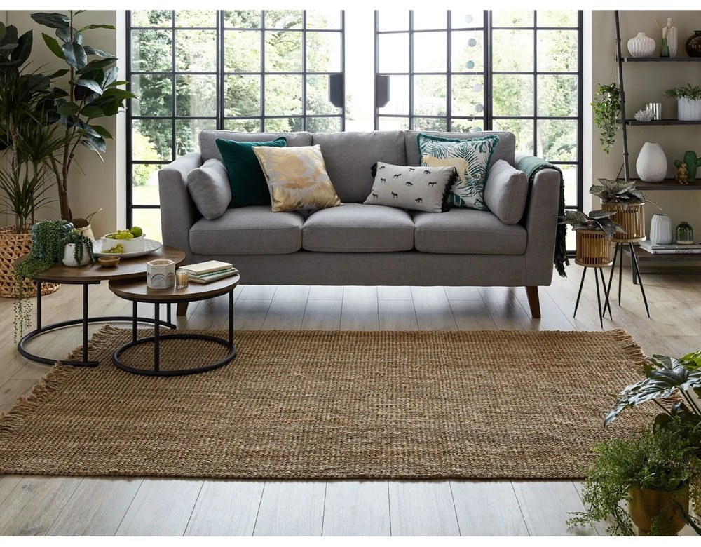 Hnedý jutový koberec Flair Rugs Jute, 120 x 170 cm