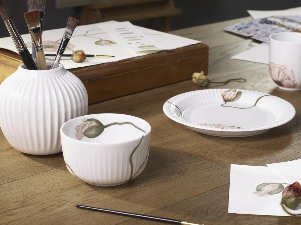 Biela porcelánová miska Kähler Design Hammershøi Poppy, ø 12 cm