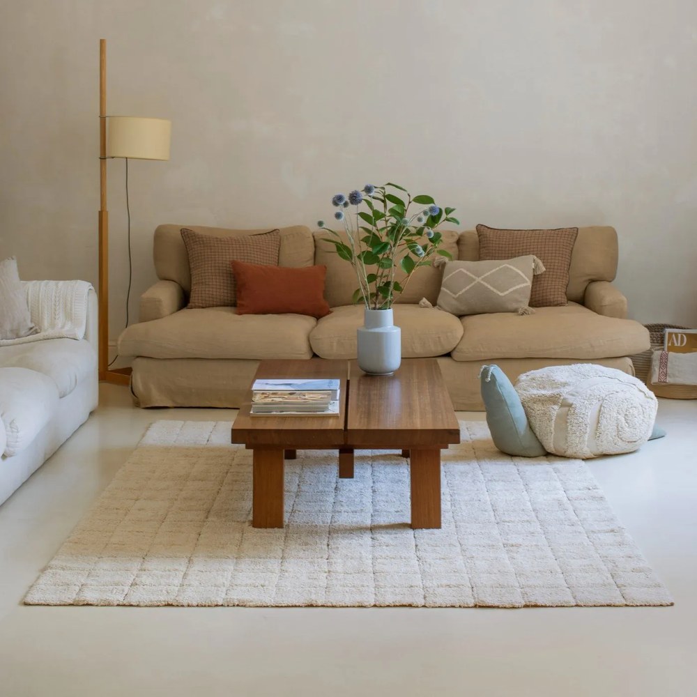 Krémový prateľný ručne tkaný bavlnený koberec 170x240 cm Mosaic – Lorena Canals