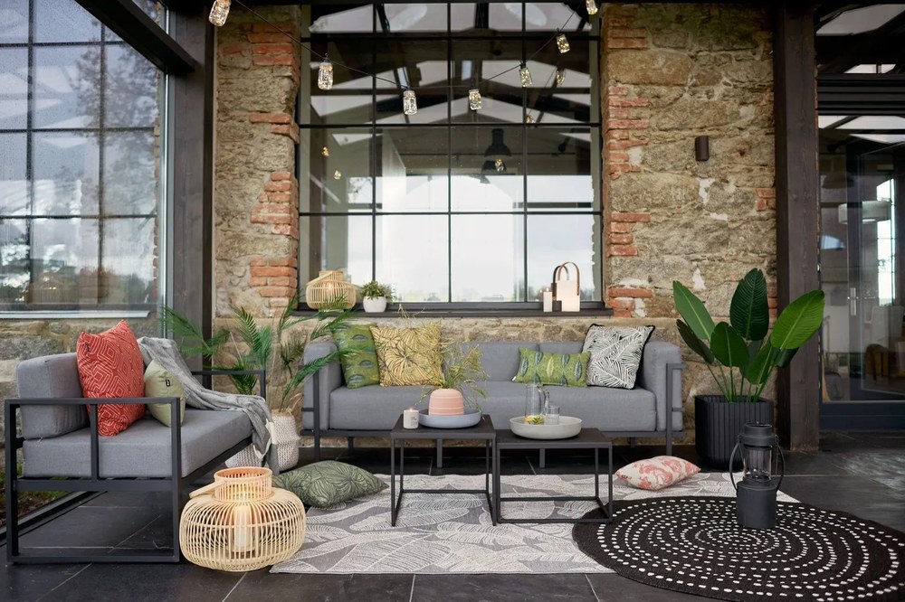 Grafitovosivá dvojmiestna záhradná pohovka Bonami Selection Bellisima