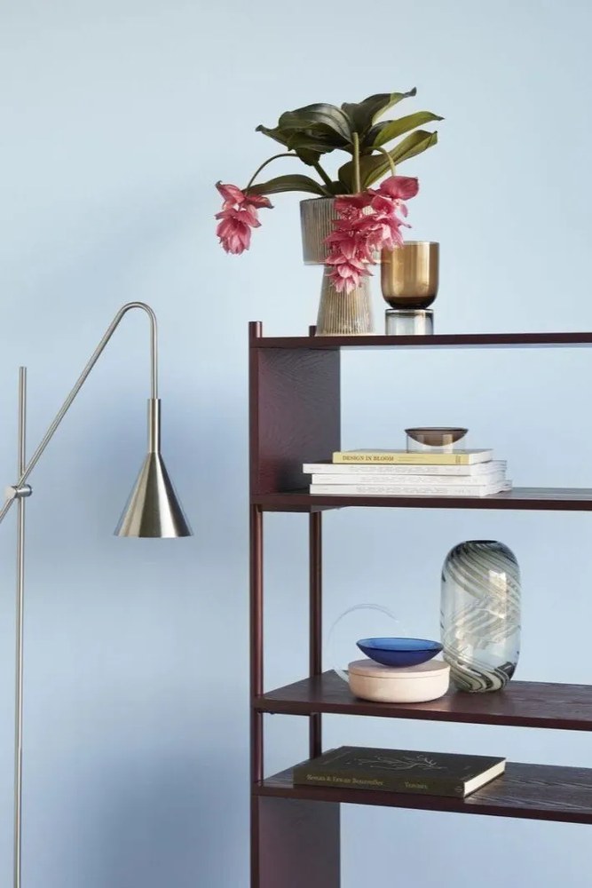 Sivá sklenená váza Hübsch Lara, výška 28 cm