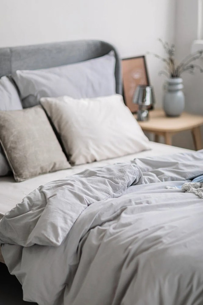 Sivá bavlnená elastická plachta Good Morning, 180 x 200 cm