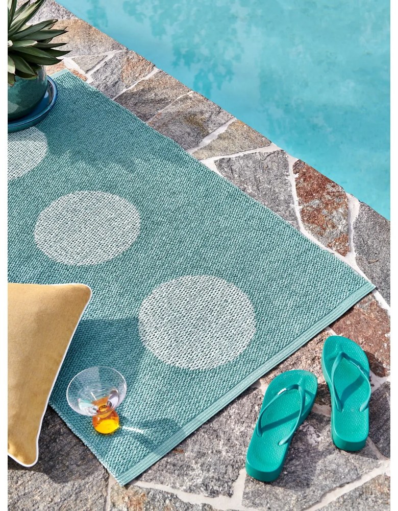 Tyrkysový vnútorný a vonkajší koberec 70x120 cm Vera Pop Jade – Pappelina