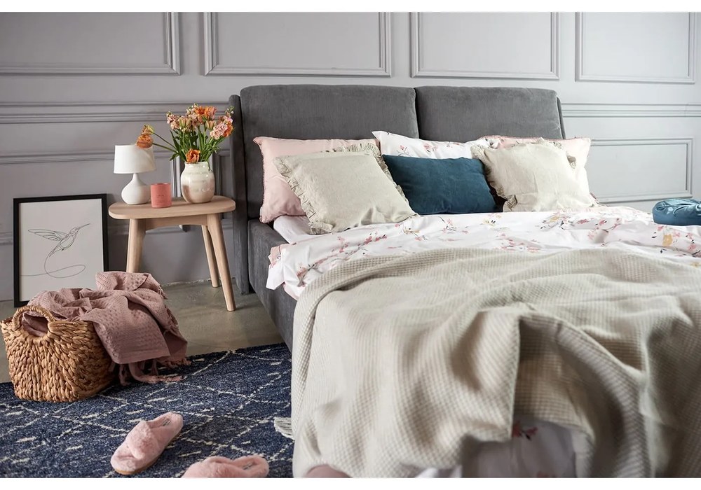 Prírodná ľanová obliečka na vankúš s riaseným lemom Linen Tales, 50 x 60 cm