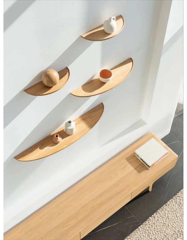 Police z dubového dreva v prírodnej farbe Mu - Gazzda