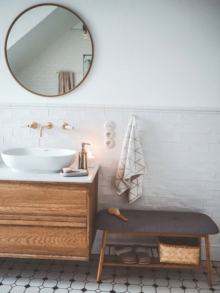 Sivo-hnedá bambusová skrinka na topánky s lavicou Bahari – Wenko