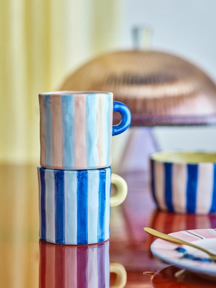 Ružové/krémovobiele dezertné kameninové taniere v súprave 4 ks ø 20,5 cm Carry – Bloomingville