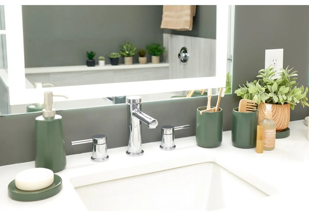Zelený keramický dávkovač mydla iDesign Eco Vanity