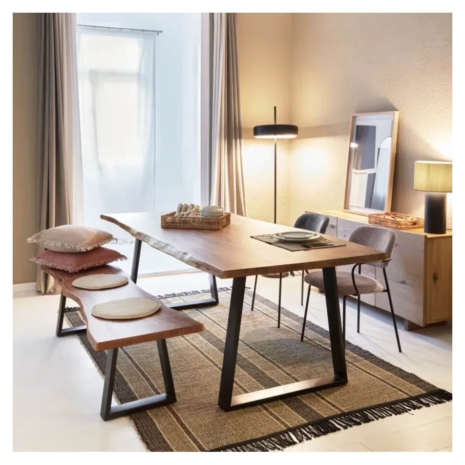 Čierno-sivá stolová lampa s kovovým tienidlom (výška 50 cm) Domicina - Kave Home