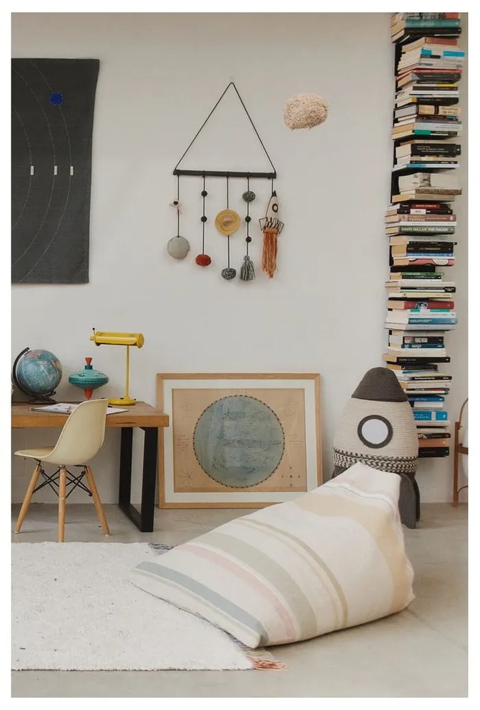 Krémový prateľný ručne tkaný bavlnený detský koberec 170x240 cm Stardust – Lorena Canals