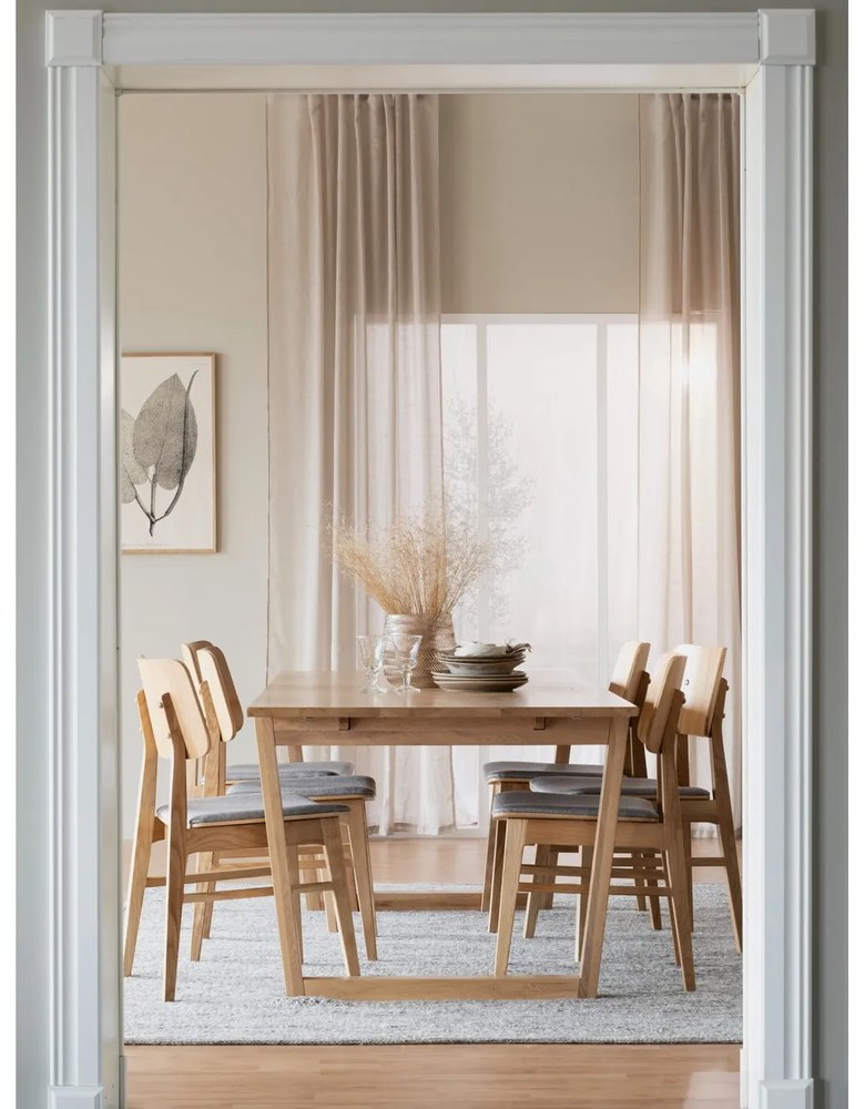 Svetlohnedá jedálenská stolička so svetlosivým sedákom Rowico Nagano