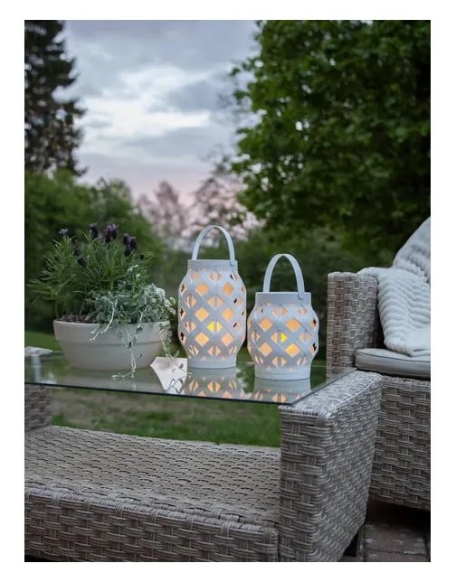 Biely lampáš Star Trading Flame Lantern, výška 23 cm