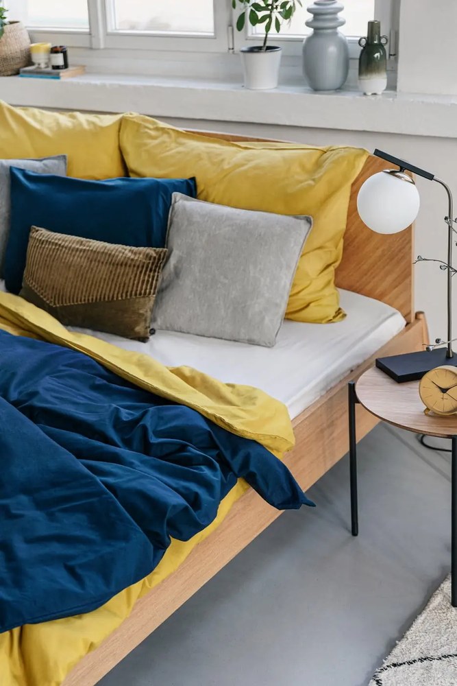 Modro-sivá keramická váza Kähler Design Kontur, výška 29 cm