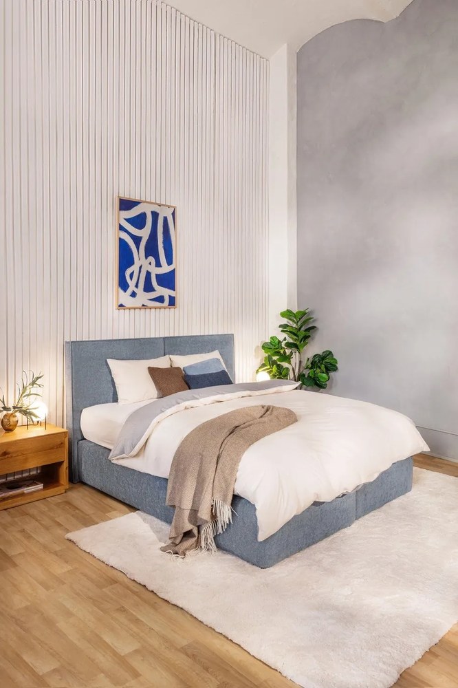 Modrá boxspring posteľ 160x200 cm Olia Bold – Bonami Selection