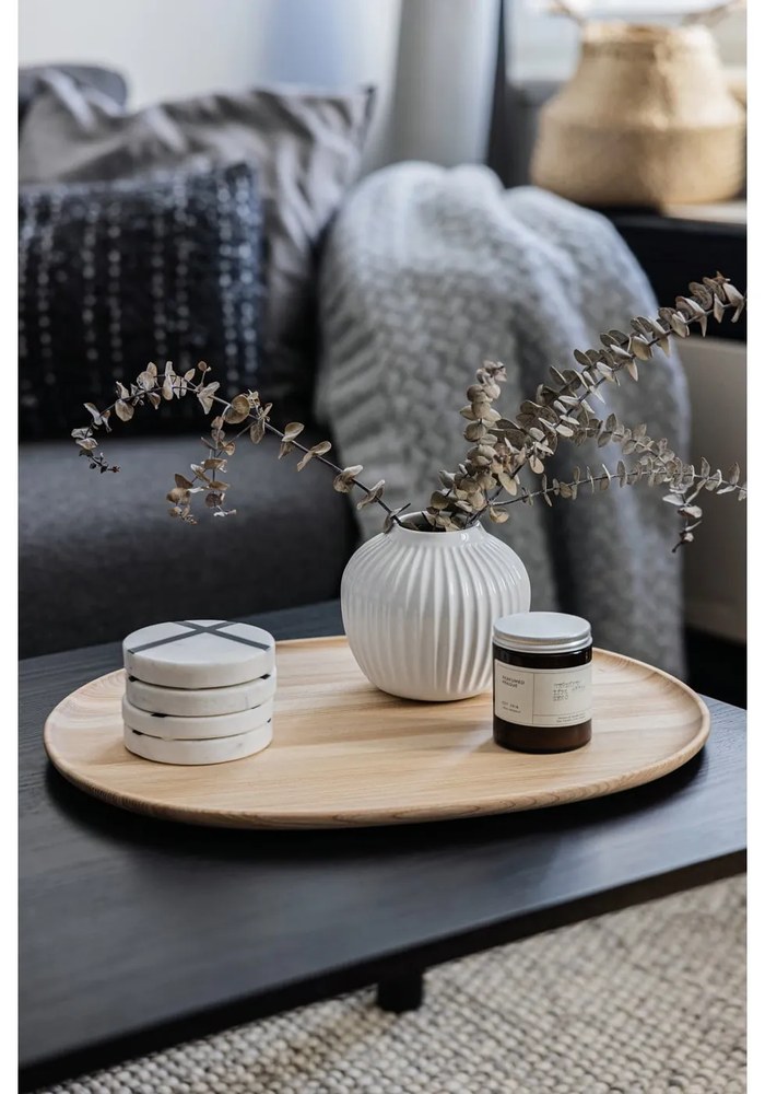 Biela kameninová váza Kähler Design Hammershoi, výška 12,5 cm