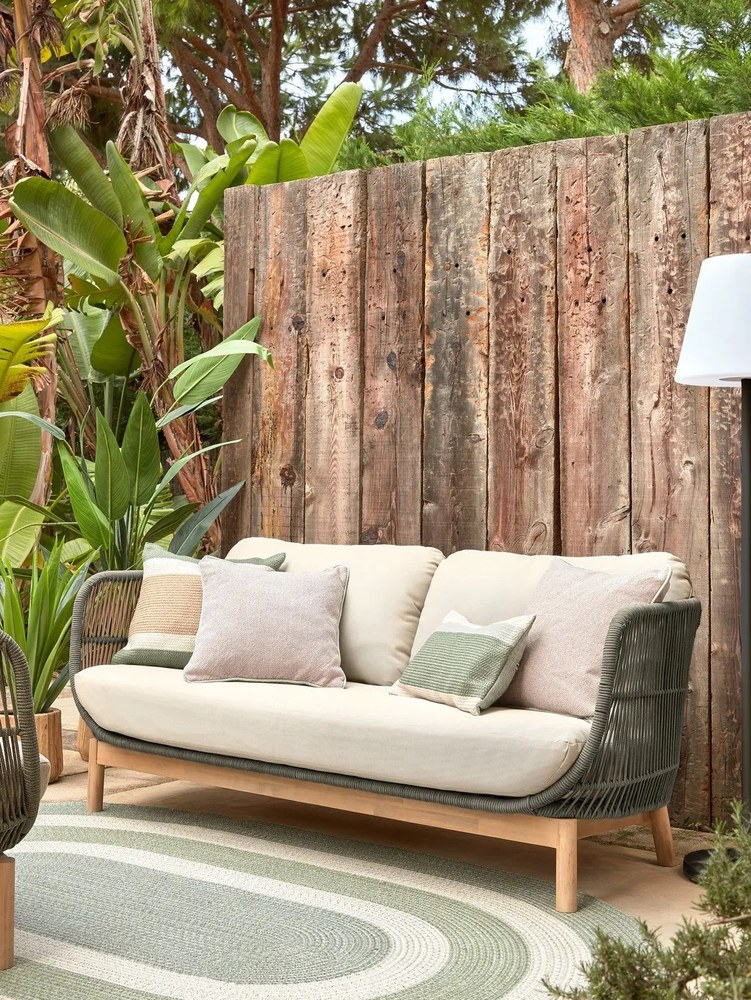 Kaki záhradná pohovka Kave Home Catalina